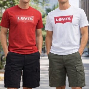 Levi's Men's Dual-Pack Cargo Shorts in Black and Olive sz 32 NWOT